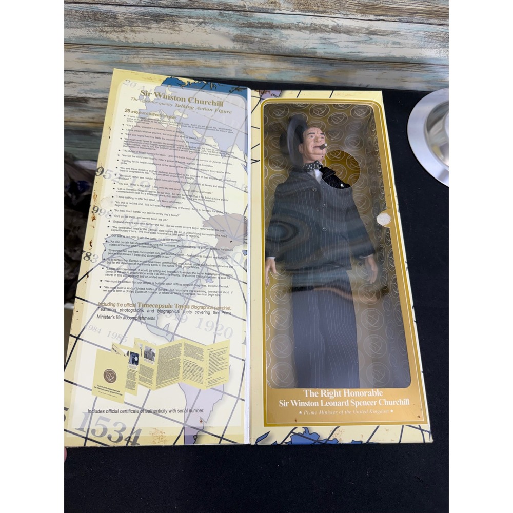 Timecapsule Toys Winston Churchill Talking Action Figure 12" Black Good Limited